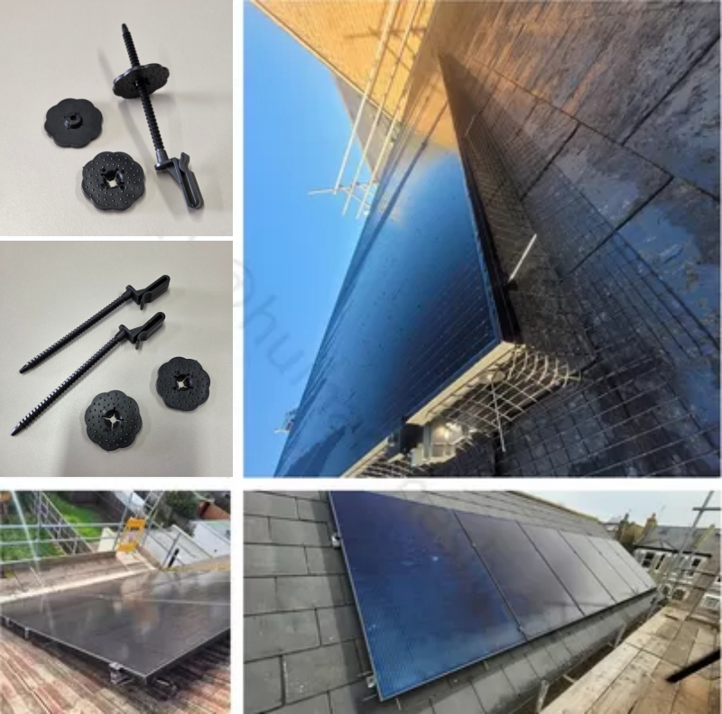Black nylon solar panel mesh clamp, for pest control services