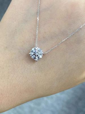 1ct Round DEF VVS Lab Grown Diamond Necklace PT950