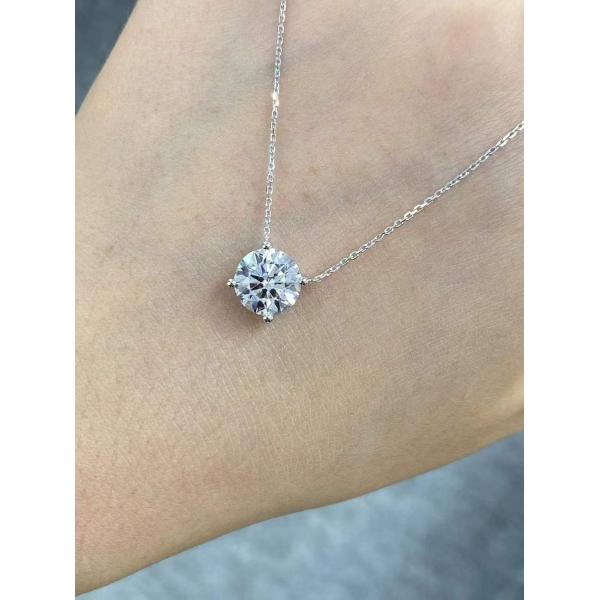 1ct Round DEF VVS Lab Grown Diamond Necklace PT950