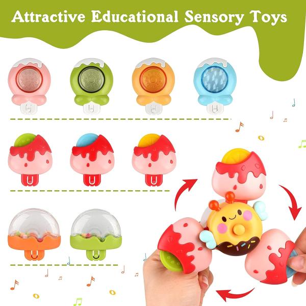 Gender-Neutral Baby Bath Spinner Toy for 2-4 Years Old Rotating and Detachable Sensory Gift