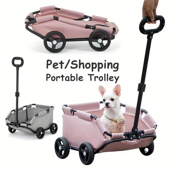 Foldable Dog Stroller，Breathable Waterproof Shockproof，Lightweight  Pet Travel Cart for B2B Supply