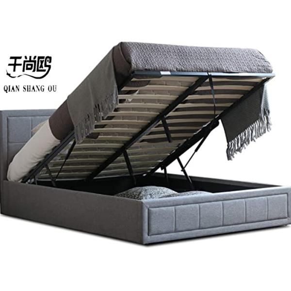 Living Room 4ft Ottoman Bed , Grey Fabric Bed Frame