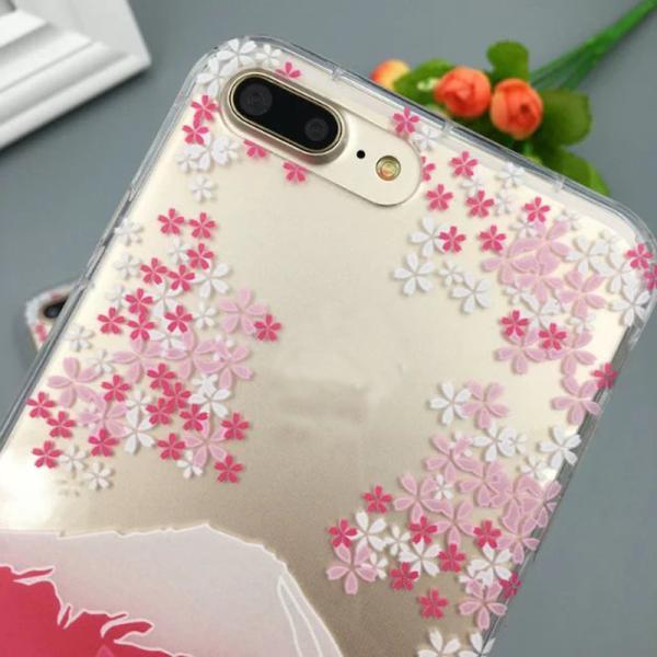 Soft TPU Three-dimensional Relief Flowers Cell Phone Case Cover for iPhone 7 6s Plus