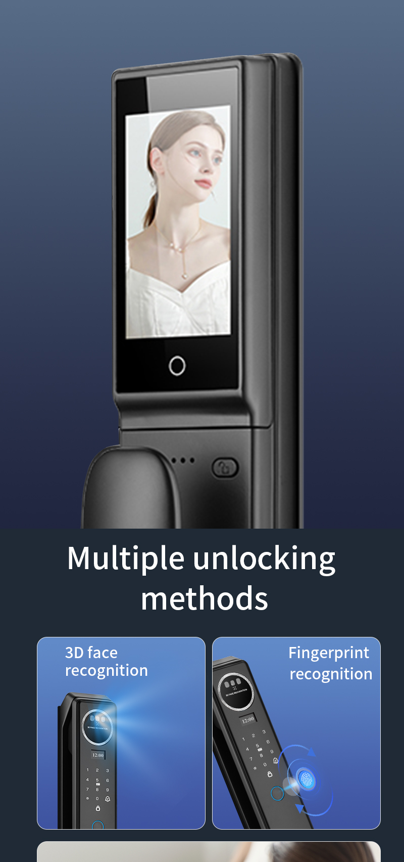 Qleung S959max Smart Door Lock with Cloud Data Storage WiFi Network and Emergency Power USB