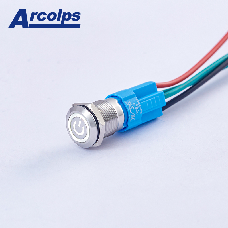 IP66 3A 12mm Metal Push Button Switch High Temperature Push Button Switch