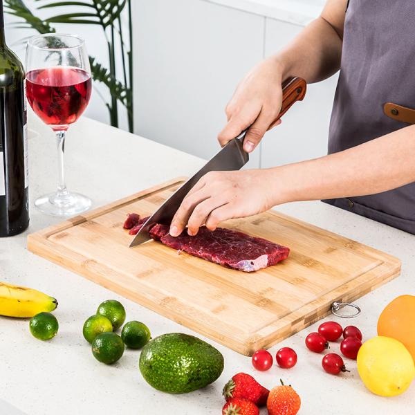 Кухня разделочной доски большой органической древесины OEM бамбуковая с ушко подвесом