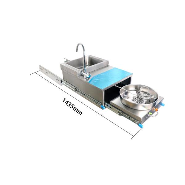 Hwhongrv Mini One Burner Pull Type Gas Stove Boat Caravan RV Stainless Steel Universal Rv Boat Folding Sink Integrated Tap