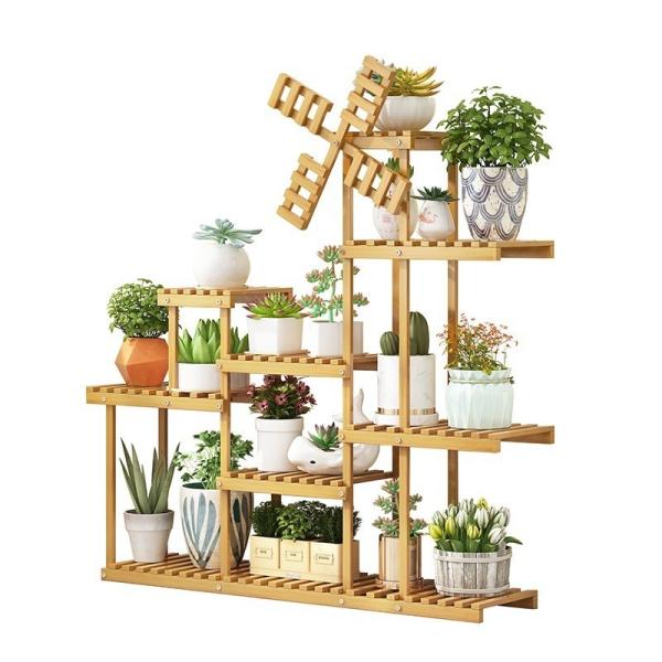 Decorative Outdoor Plant Shelf, Planter Stands for Indoor Plants, Large Shelving Unit Courtyard Flower Rack Pot Holder