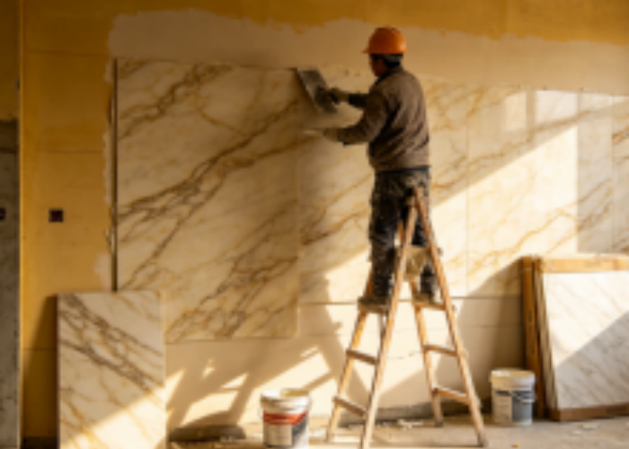 High Gloss PVC Marble Sheets Waterproof Recyclable Eco Friendly