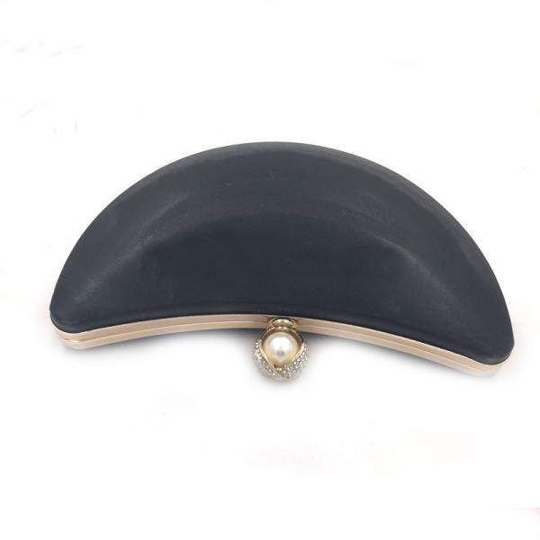 Moon boat shape gold wallet box clutch purse bag metal frame for handbag