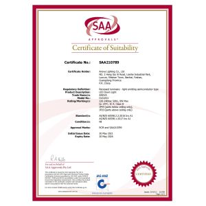 Anova Lighting Co., Ltd. Certifications