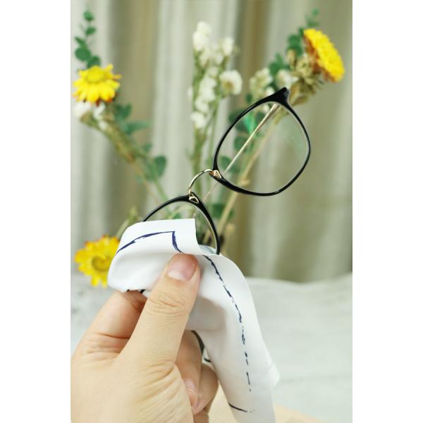 White Silk Printing Microfiber Glasses Cloth Customized Size Eco Friendly