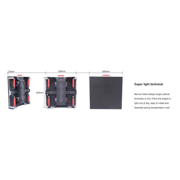 P3.91 Stage LED Screen Cabinet Ultra Thin Indoor LED Signs With 500*500mm