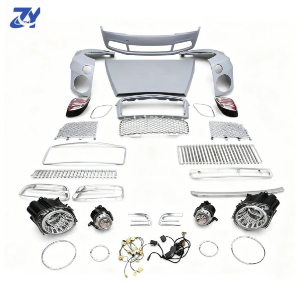 2010-2016 for Bentley Mulsanne Upgrade 2017-2020 Body Kit Headlight Taillight Middle Grille Front Bumper Hood New Clip