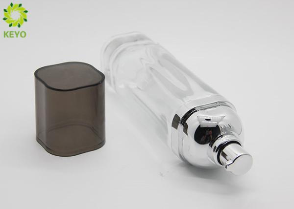 120ML Glass Lotion Jars , Glass Skin Care Packaging With Sliver Pump Cap