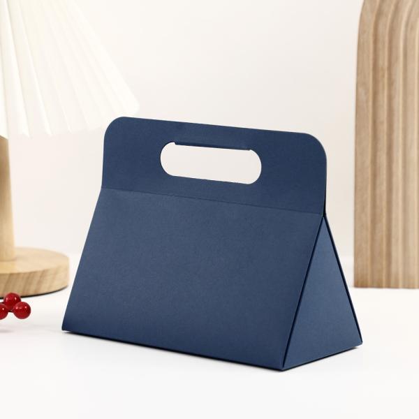 Custom Triangular Kraft Paper Gift Box with Hand-Held Design