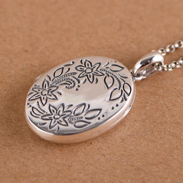 Women's Fashion Oval Gawu Box Pendant S925 Silver Vintage Thai Silver Charm Pendants