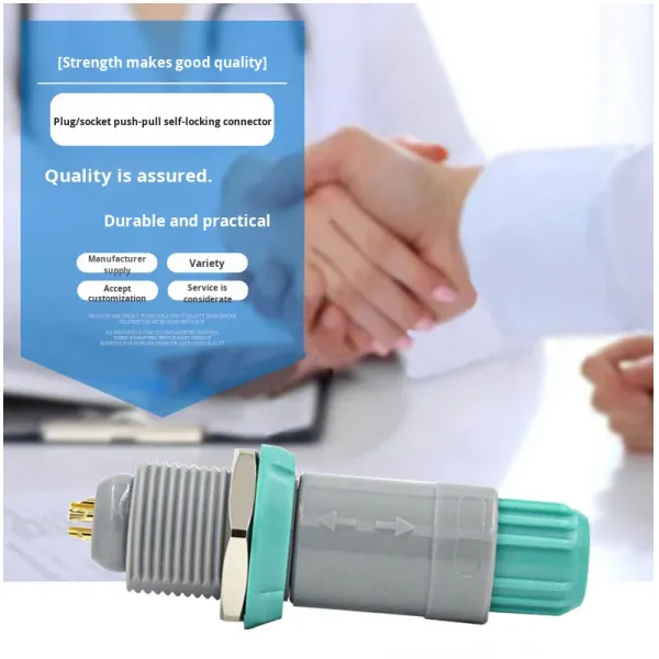 Shenzhen Aviation Plug Plastic 1P5 Core Screw Type Medical Gray/Teal Plug Socket Moisture-Proof 5 Pin Push-Pull Self-Locking