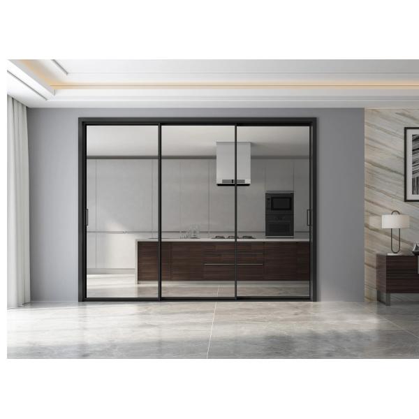 Slim Frame Aluminum Minimalist Sliding Door Exterior Doors For Villas Hotel Offices Kitchen Living Room
