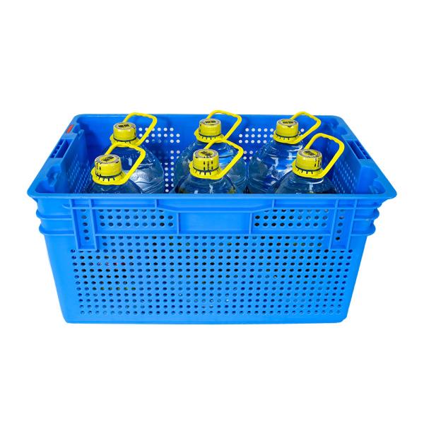 Cesto de frutas de plástico empilhável 640x415x305mm para organização e exibição