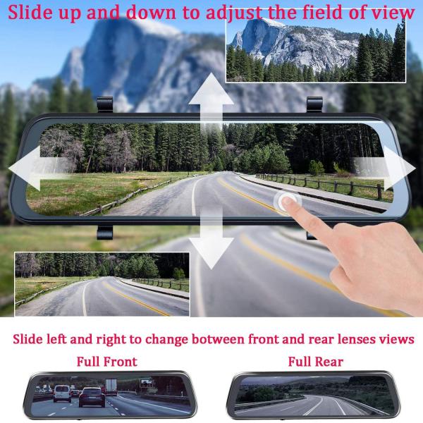 Backup Video 10 inch IPS HD 1080P Car DVR Dash Cam With Night Vision