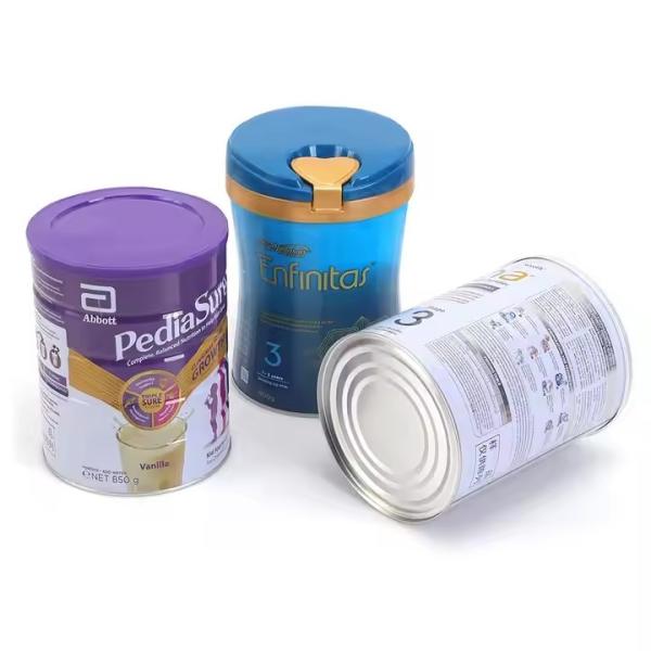 Round Tin Can Factory Cost Price Metal Container For Food Storage In Milk Powder Packaging