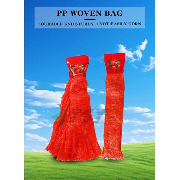 Red Color 1kg 2kg PE Soft Tubular Netting For Orange Fruit Packaging