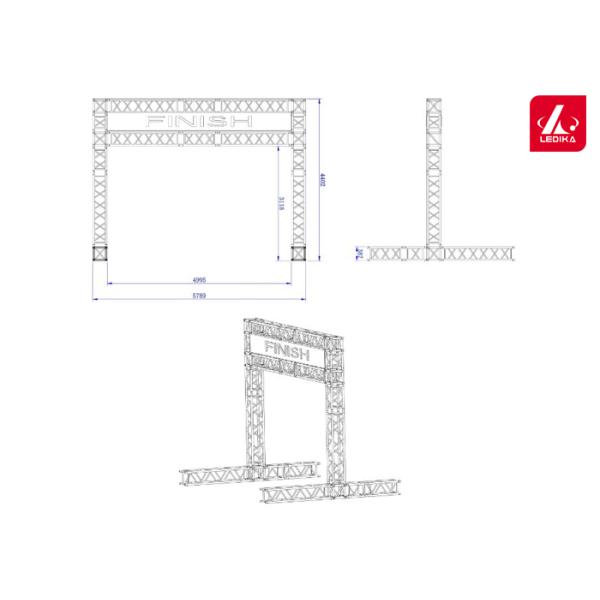 Portable Aluminum Goal Post Banner Truss Tower System For Marathon