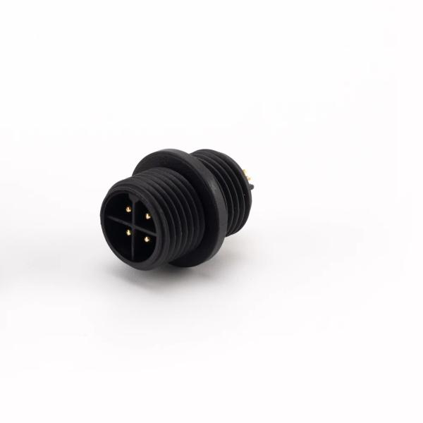 Black Panel Mount Electronic Waterproof Connector Ip67 2 Pin Nylon