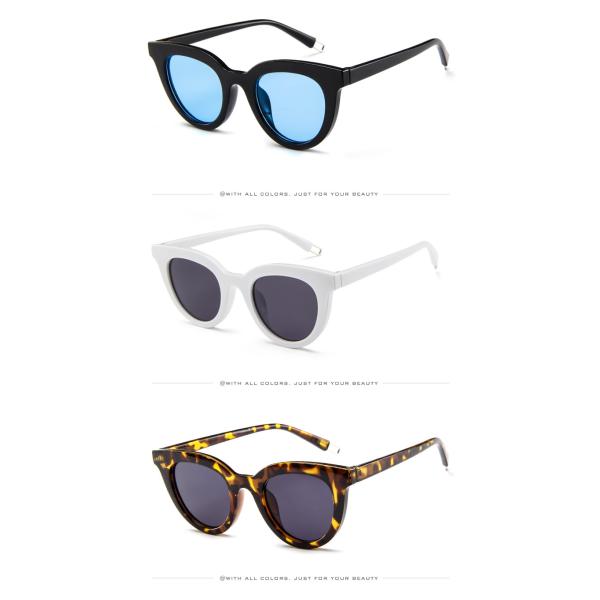 UV400 Round Women Retro Ladies Oval Sunglasses Acrylic Lens