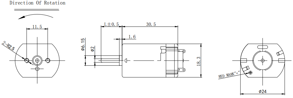 24mm Diameter FK-280 DC Motor with Low Voltage Operation and High Efficiency Output