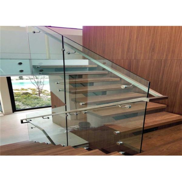 Balcony Frameless Glass Deck Railing Systems Stainless Steel Standoff 850-1200mm Height