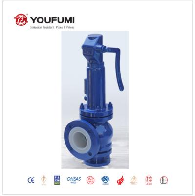PTFE Balanced Bellows Safety Relief Valve , Flanged Spring Type Safety Valve