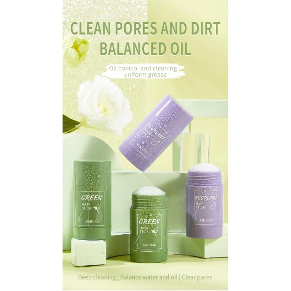 High Quality Green Tea Deep Cleanse Maskl Cleansing Facial Mask Stick Oil Control Acne Relief 40g Home Use