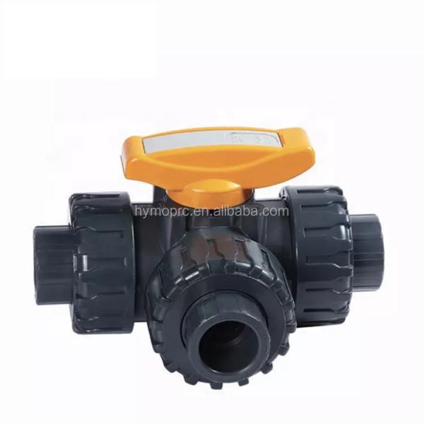 Plumbing Manufacture Plastic 2 Inch 3 Way PVC Ball Valve with Socket End Pressure 1.0MPA