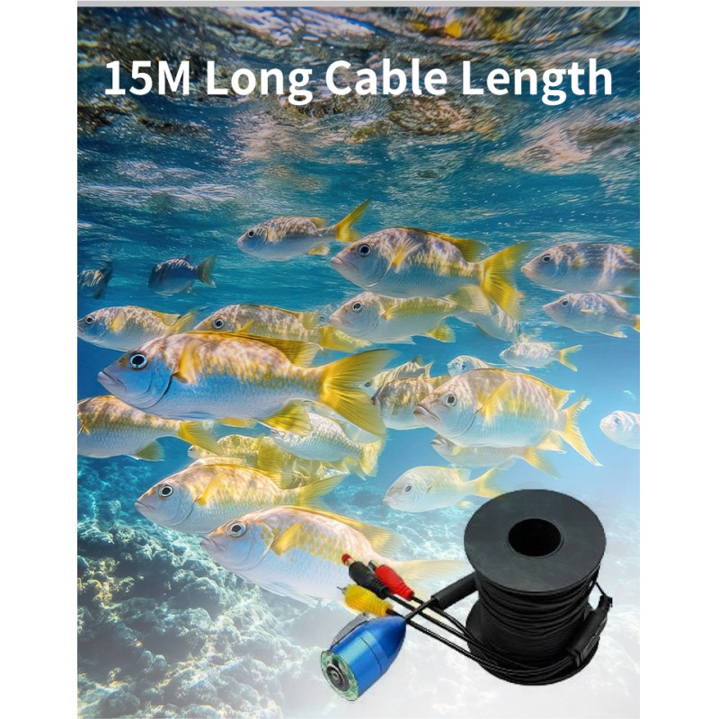 Underwater Fish Finder Monitor IP68 Waterproof Camera HD 720P 7.0'' Inch IPS Screen 30M Cable 12pcs Leds Camera for Sea Fishing