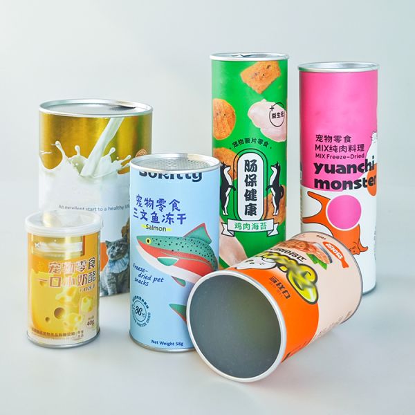 Anti Bacteria Food Paper Canisters Paper Cans Packaging For Cereal Pet Treats