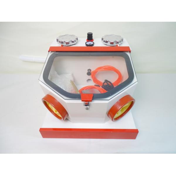 Large Window Twin Pen Dental Sandblaster With Drawer Powerful Dental Lab Equipment