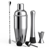 jogo de ferramentas da barra de aço de Shaker Home Bar Set Stainless do cocktail de 750ml 6Pcs