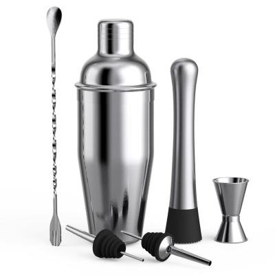 750ml 6Pcs Cocktail Shaker Home Bar Set Stainless Steel Bar Tools Kit