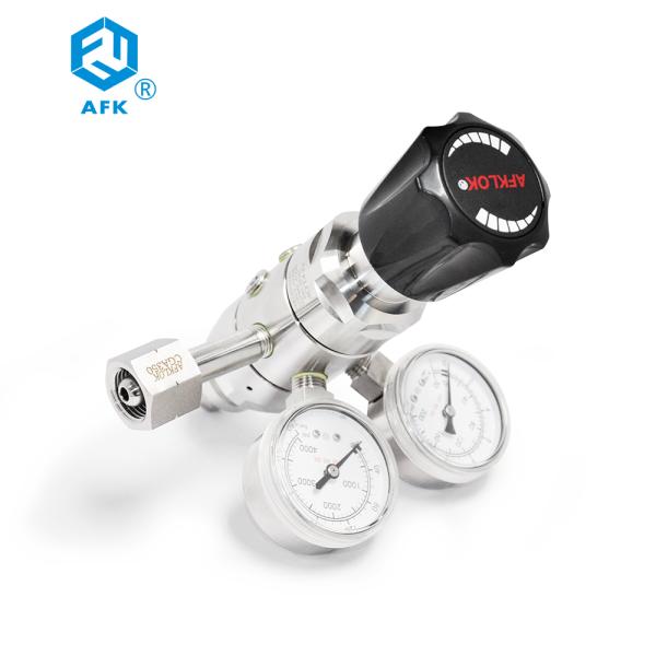 Nitrogen Helium Propane Gas Pressure Reducing Valve Stainless Steel High Pressure Dual Stage