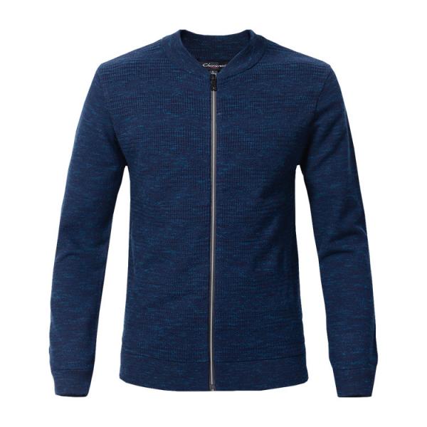 Blank Crew Neck Mens Winter Cardigan Sweaters With Zipper Long Sleeve