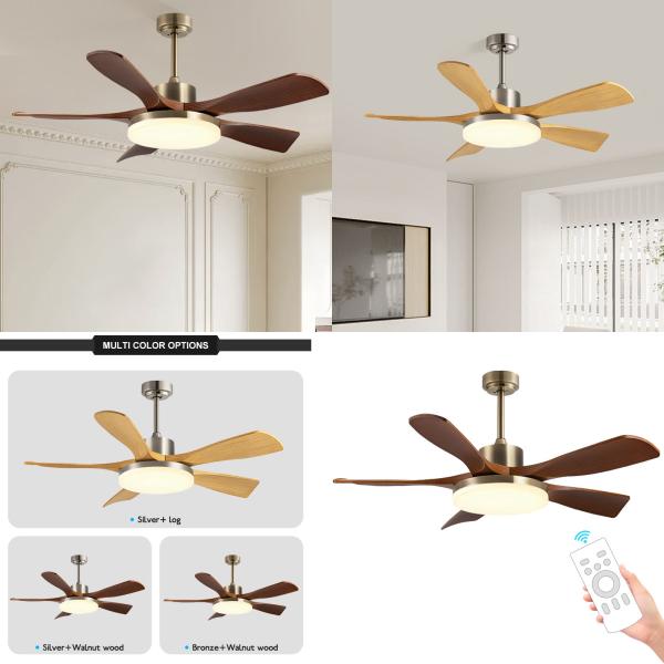 Fabrique 56 pouces ventilateur de plafond moderne lumière noir/blanc lames ABS télécommande corps de lampe en fer en gros pour le salon