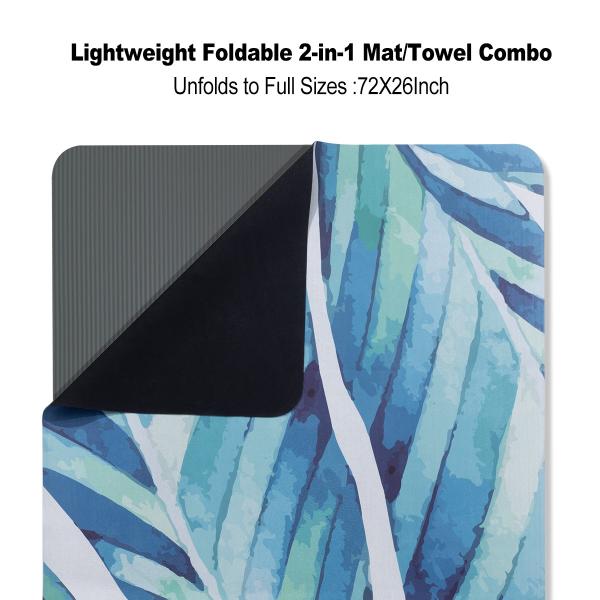Folding Printed Travel Yoga Mat With Anti Corrosion Wet Slip Function
