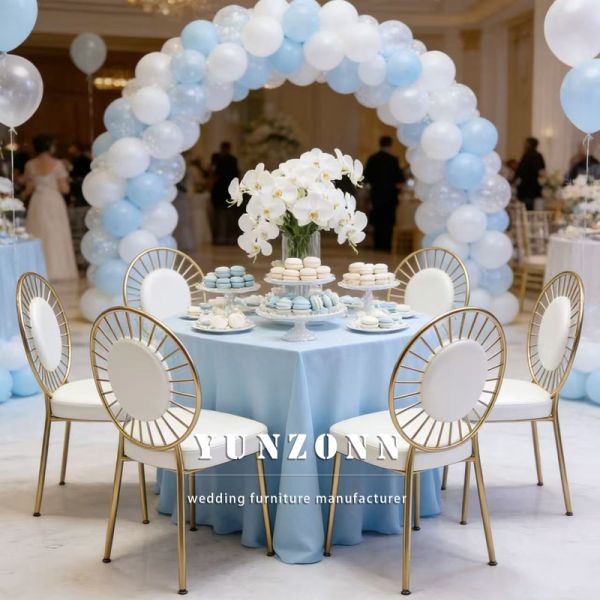 Wholesale Round Back Dining Stainless Steel Wedding Luxury Event Chair