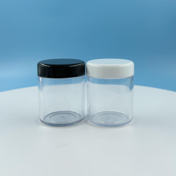 30g Transparent Cream Jar with Black Lid Volume 20ml 30ml 50ml Durable PS Plastic Jar