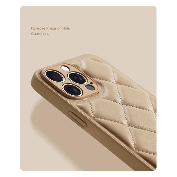 PU Lingge Winter Down Jacket Mobile Phone Cases for iPhone 15 Pro Max Lingge Material