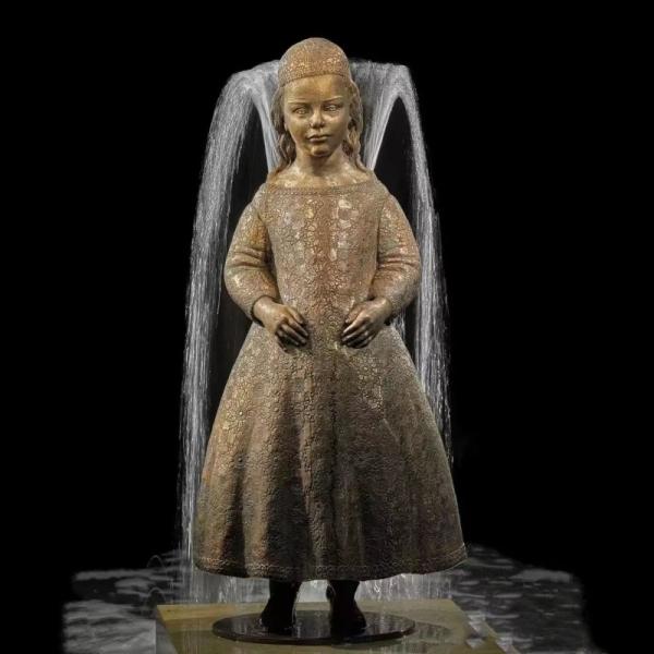 Steady Bronze Water Fountain Statue Female Life Size Fountain Sculpture Height 2000mm