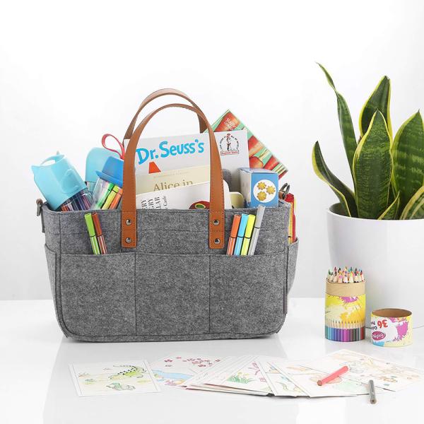 Felt Baby Diaper Organizer 33*18*15 CM For Infant Essentials Storage