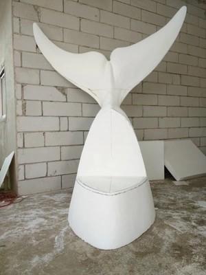 Whale Shape FRP Fiberglass Lounge Chair Replica Durable With Leather Seat